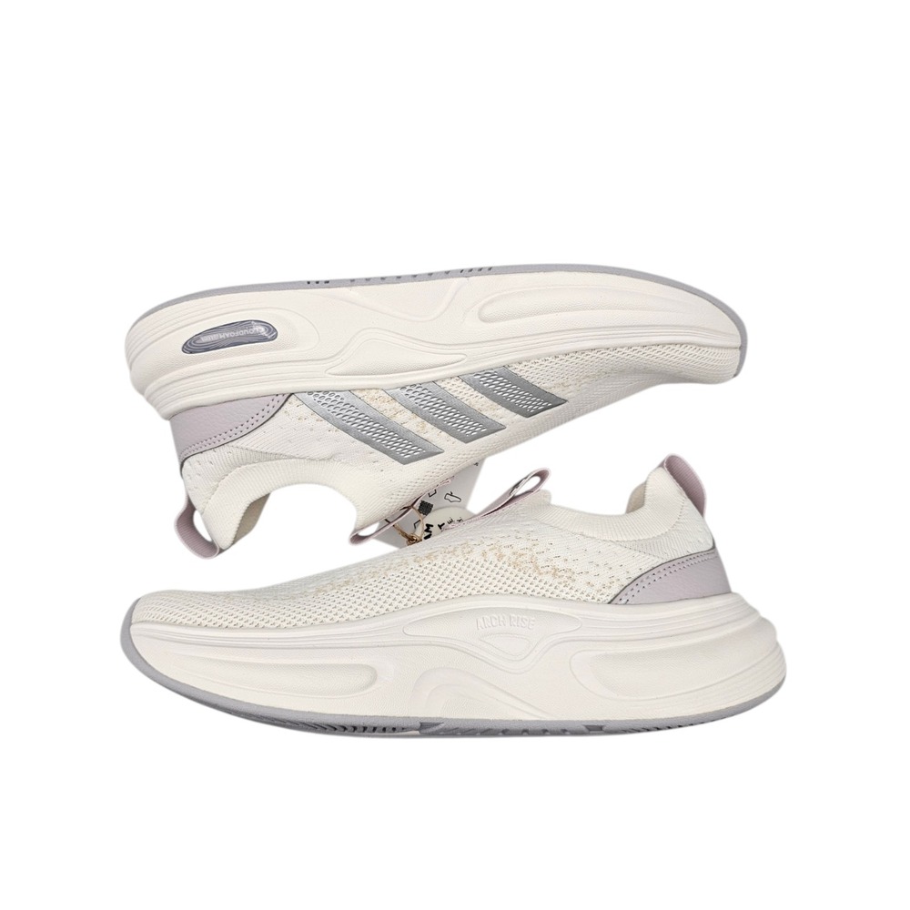 ADIDAS Women's Size 6.5 US Wide Cloudfoam Cuxxion Sock Ivory Sneakers Shoes - Picture 6 of 8